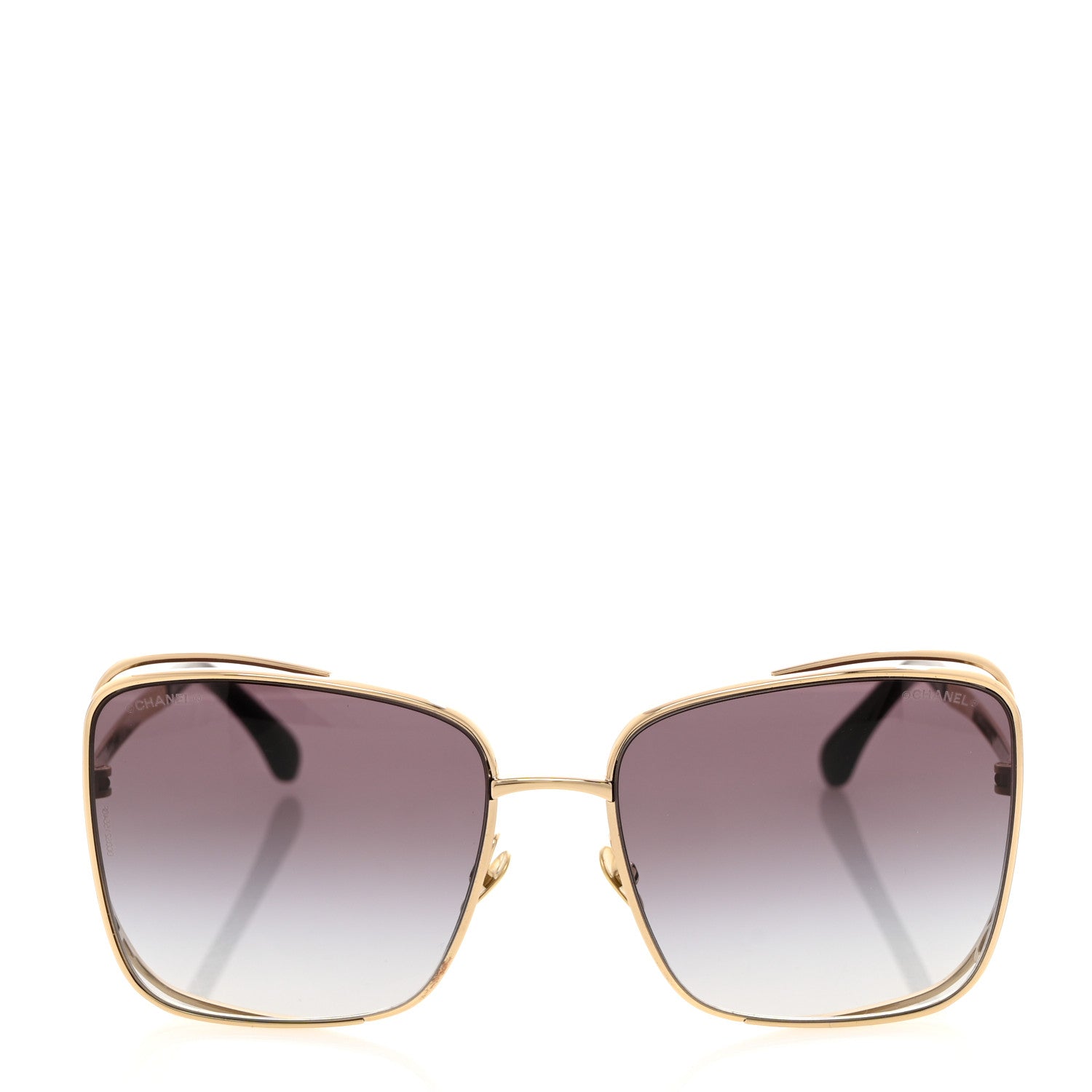 Chanel Metal Logo Square Sunglasses 71541 Gold 2 of 8