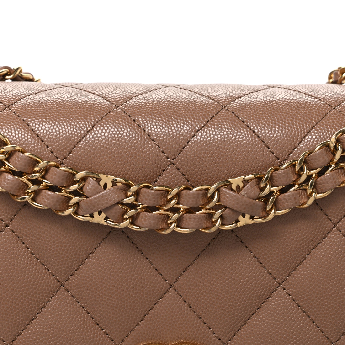 Caviar Quilted Coco First Flap Beige