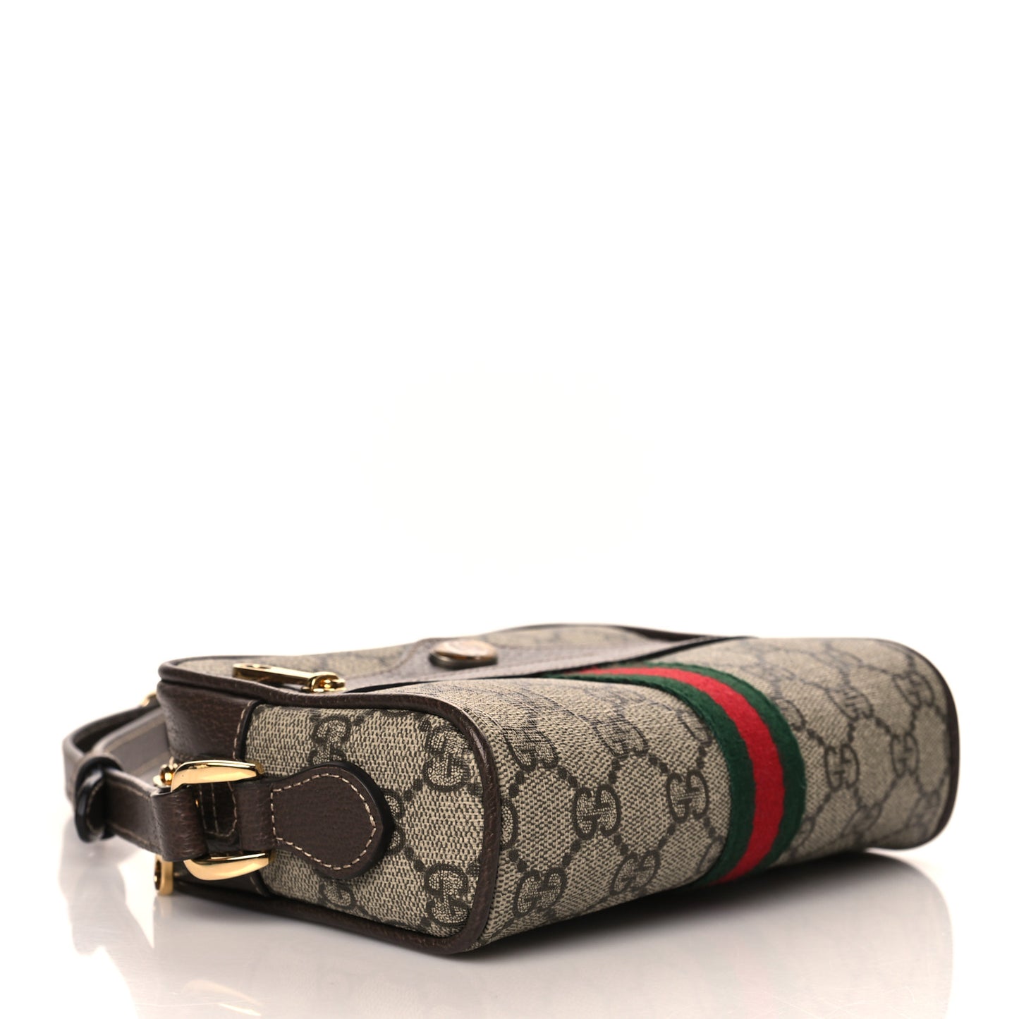 GG Supreme Monogram Web Mini Ophidia Shoulder Bag Brown