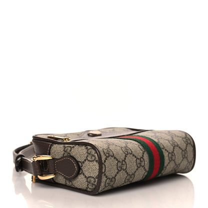 Gucci GG Supreme Monogram Web Mini Ophidia Shoulder Bag Brown 4 of 11