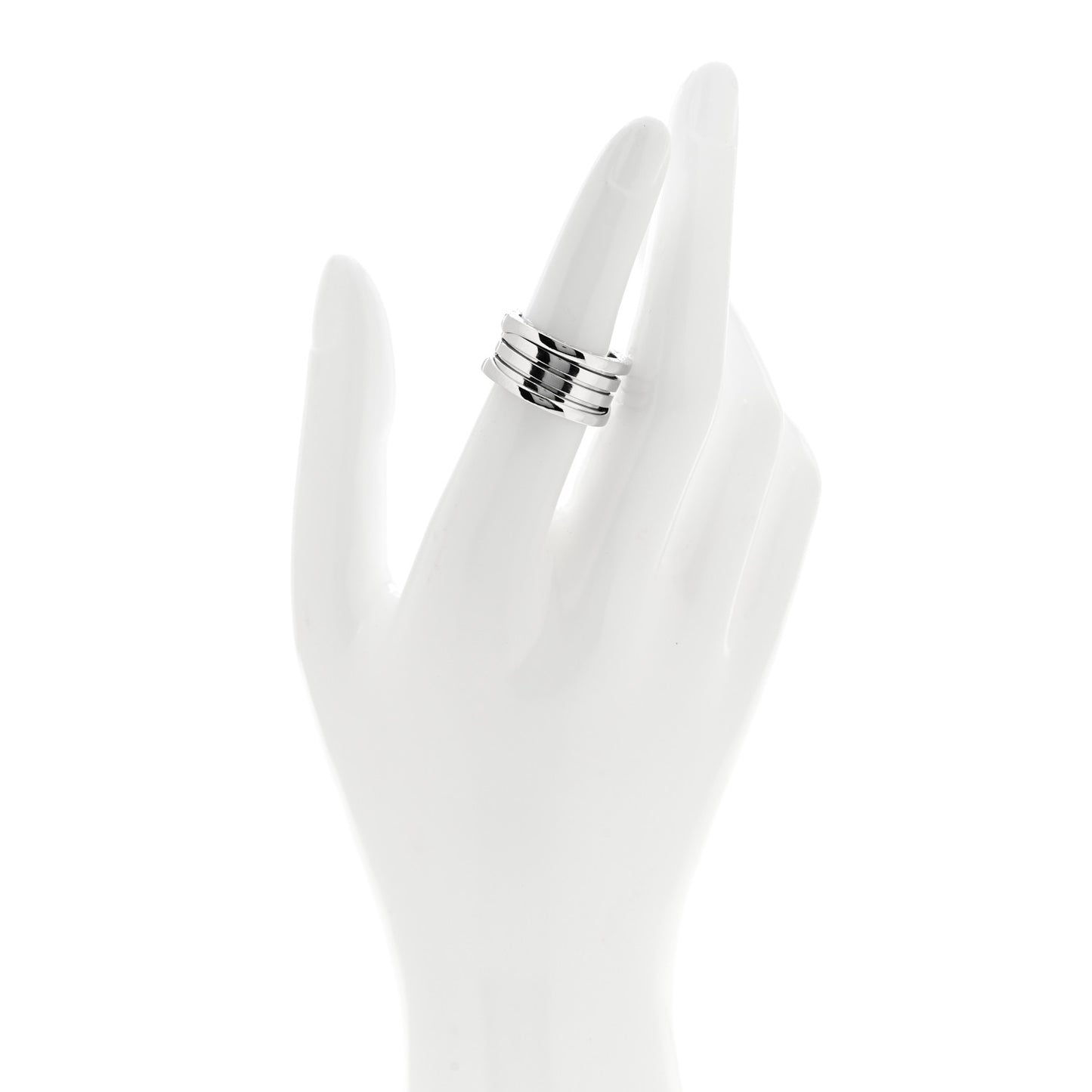 18K White Gold B.Zero1 Three-Band Ring 52 6