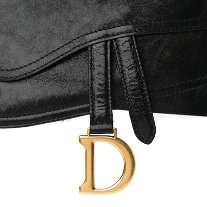 Christian Dior Crinkled Lambskin 135mm Saddle Belt Black 7 of 11