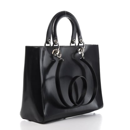 Christian Dior Glazed Calfskin Large Lady Dior Black 3 of 19