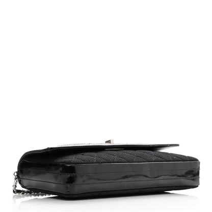 Chanel Jersey Patent Quilted 2.55 Reissue East West Flap Black 4 of 13