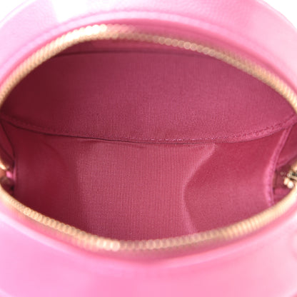 Chanel Caviar Quilted Gripoix CC Round Clutch With Chain Pink 4 of 5