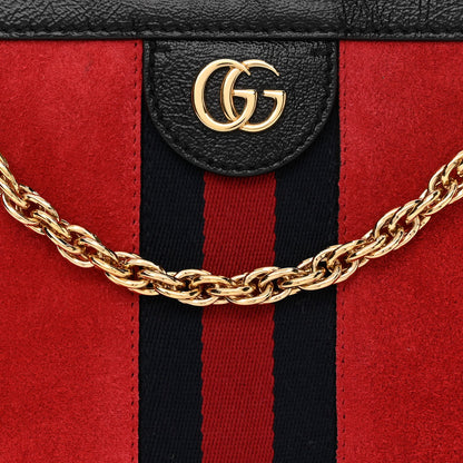 Gucci Suede Patent Web Small Ophidia Chain Shoulder Bag Hibiscus Red Black 8 of 10