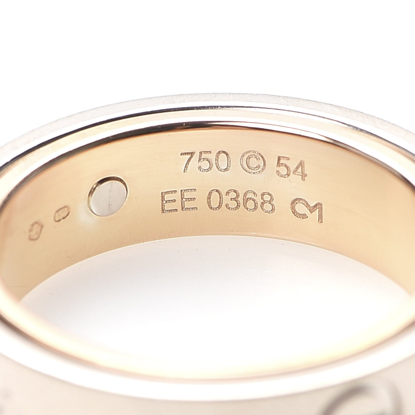 18K White Pink Gold 5.5mm Astro LOVE Ring 54 7