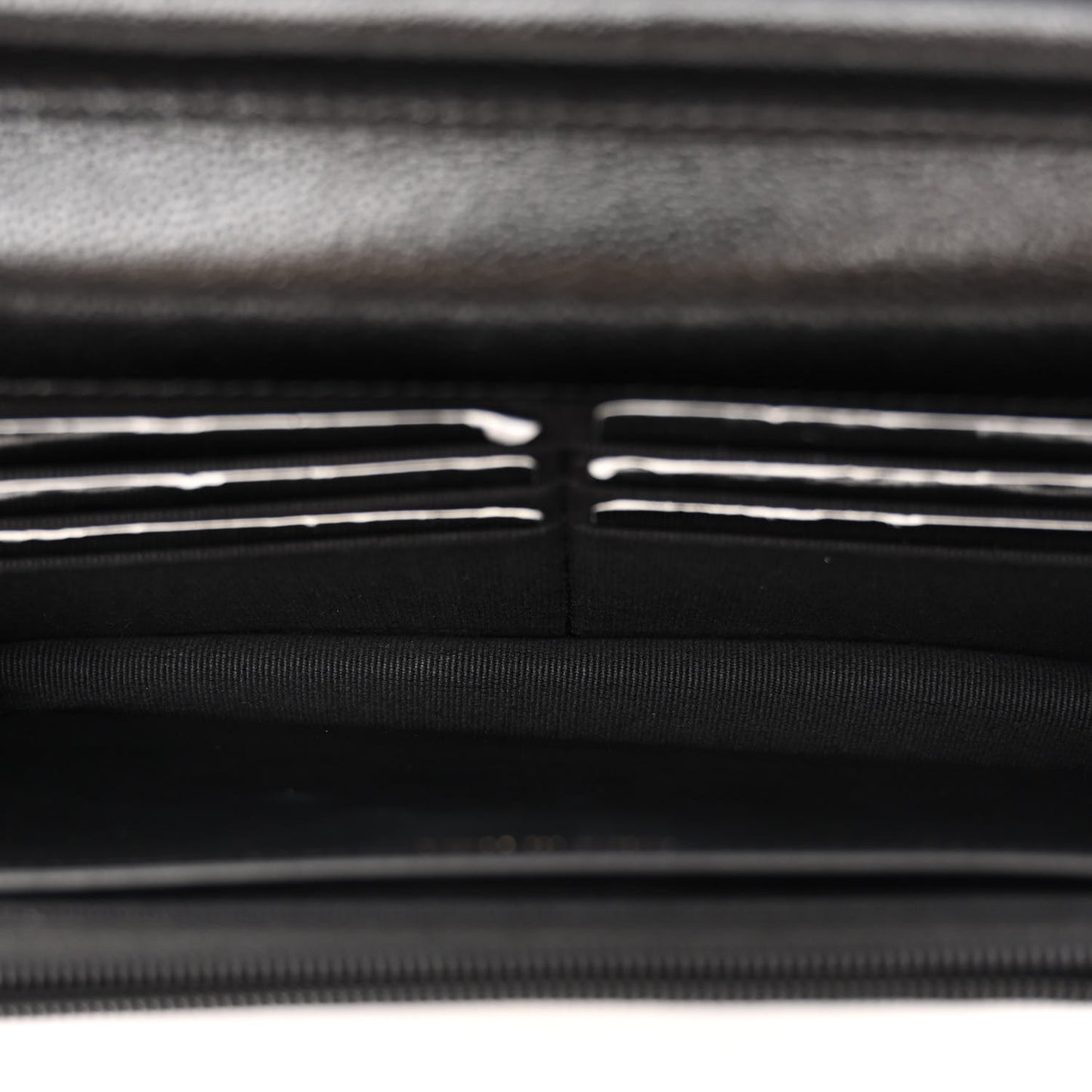 Caviar Quilted Studded CC Wallet on Chain WOC Black