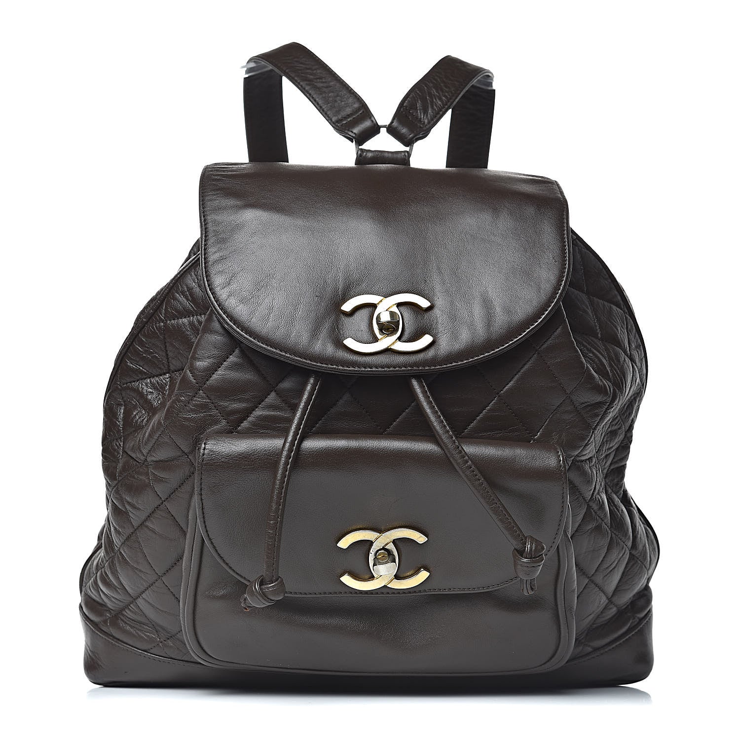 Chanel Lambskin Quilted Backpack Brown 1 of 11