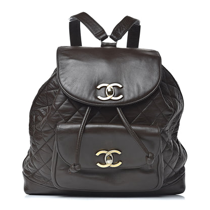 Chanel Lambskin Quilted Backpack Brown 1 of 11