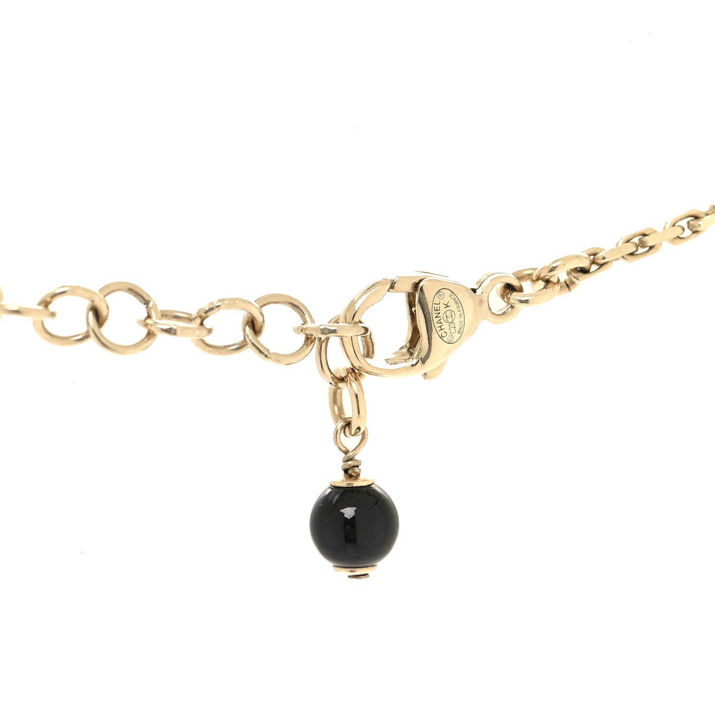 Crystal Star CC Drop Pendant Necklace Black Gold