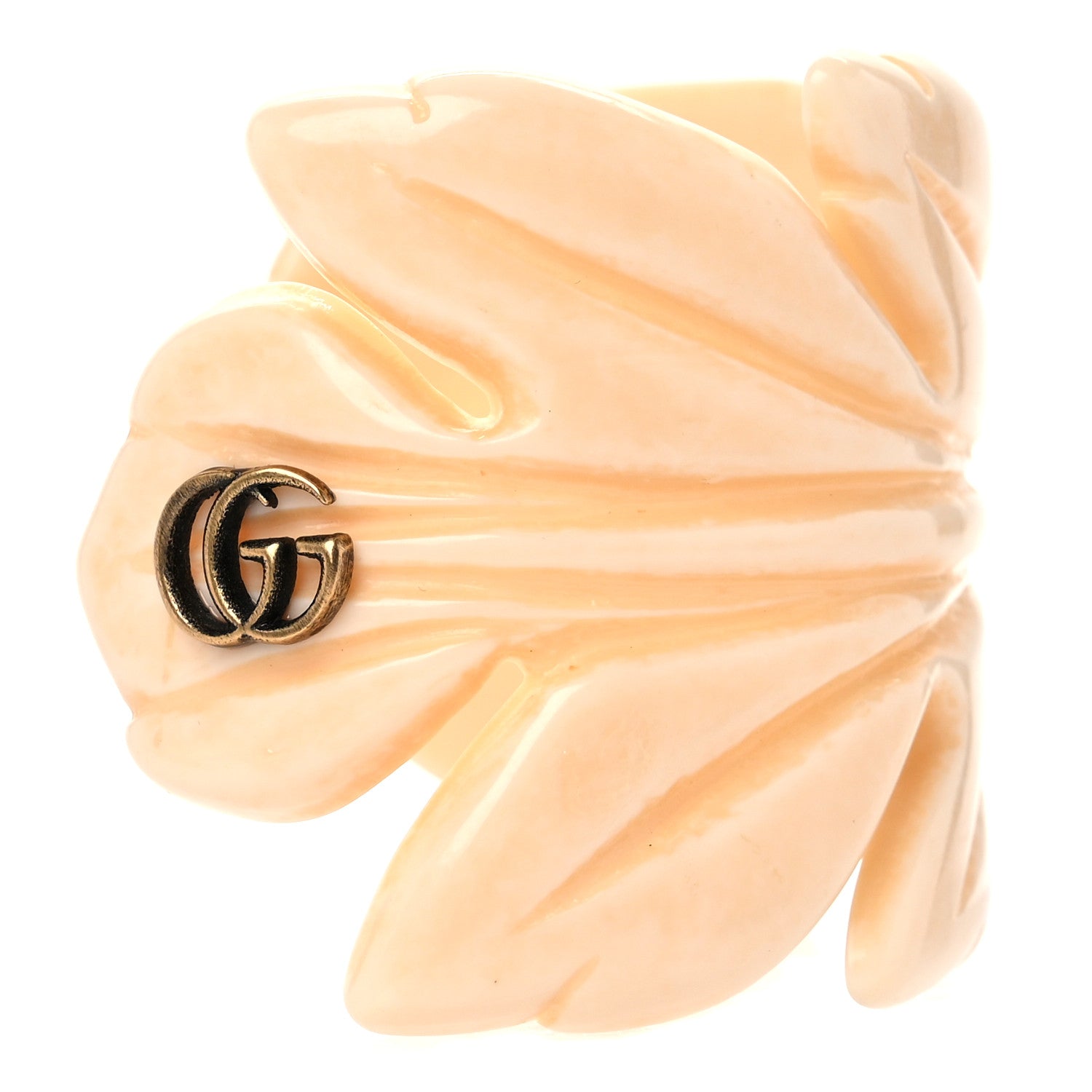 Gucci Resin Leaf GG Cuff Bracelet M Ivory 3 of 6