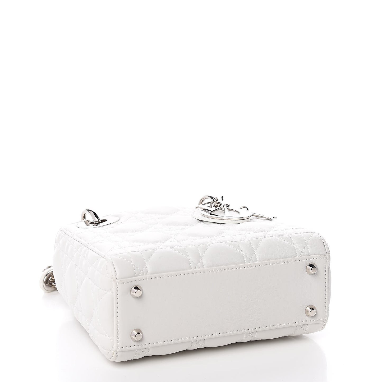 Lambskin Cannage Mini Lady Dior White