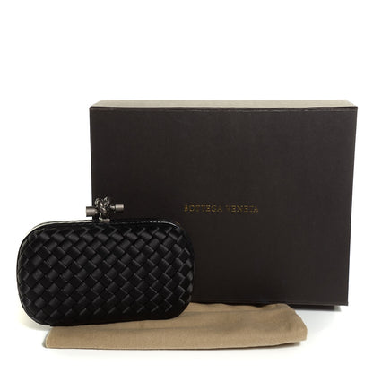 Bottega Veneta Satin Intreccio Impero Ayers Knot Clutch Black 4 of 8