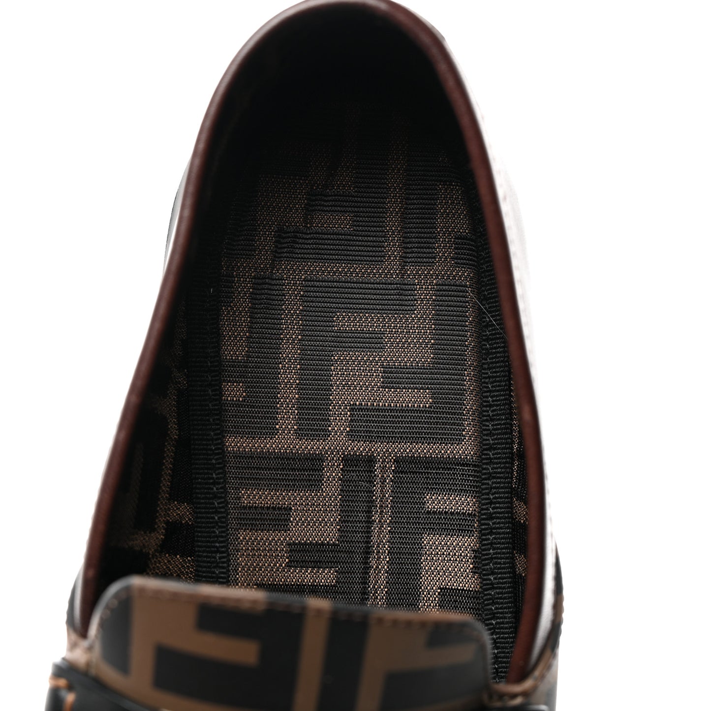 Calfskin FF Mens Lug Sole Loafers 7 Maya Black Moro