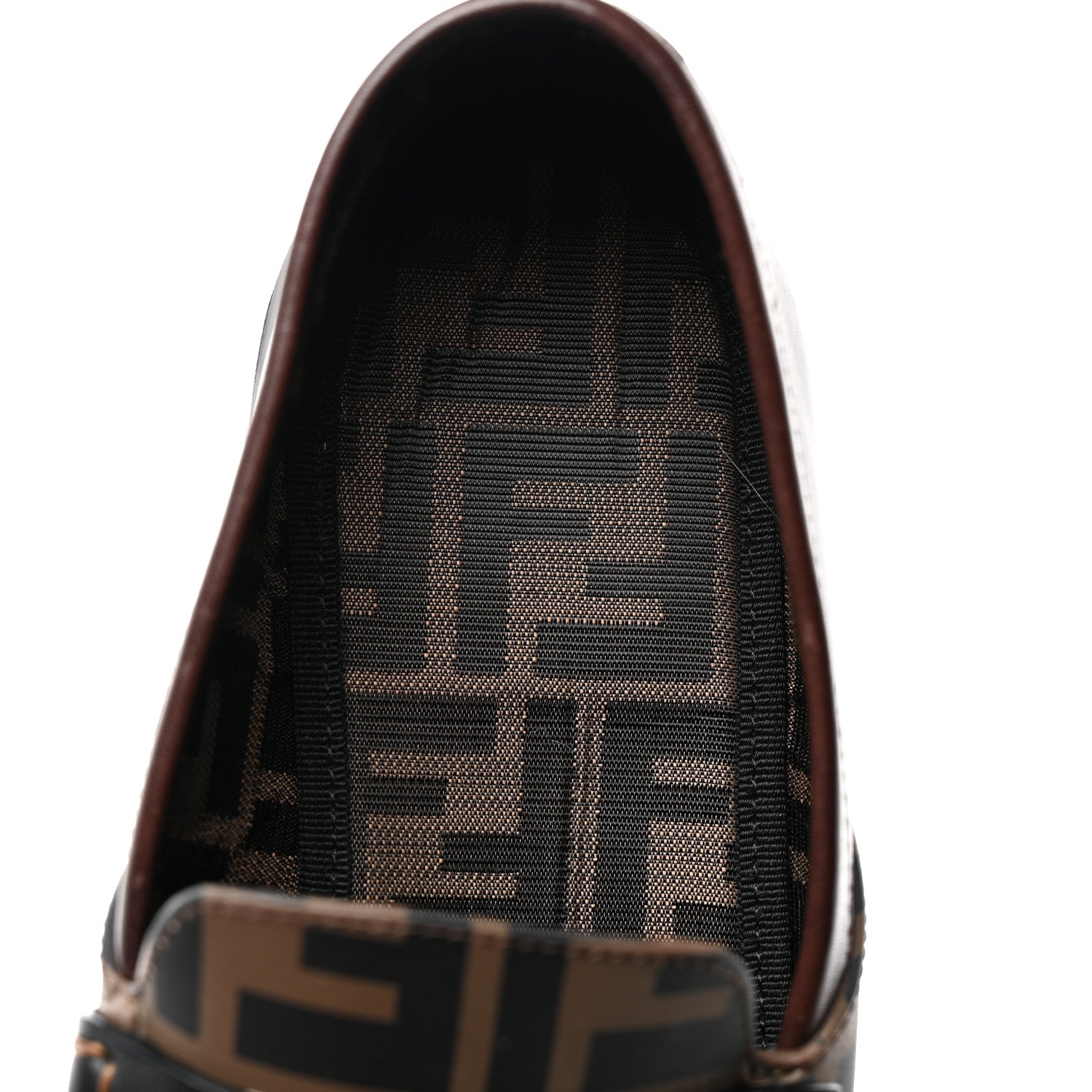 Fendi Calfskin FF Mens Lug Sole Loafers 7 Maya Black Moro 6 of 11