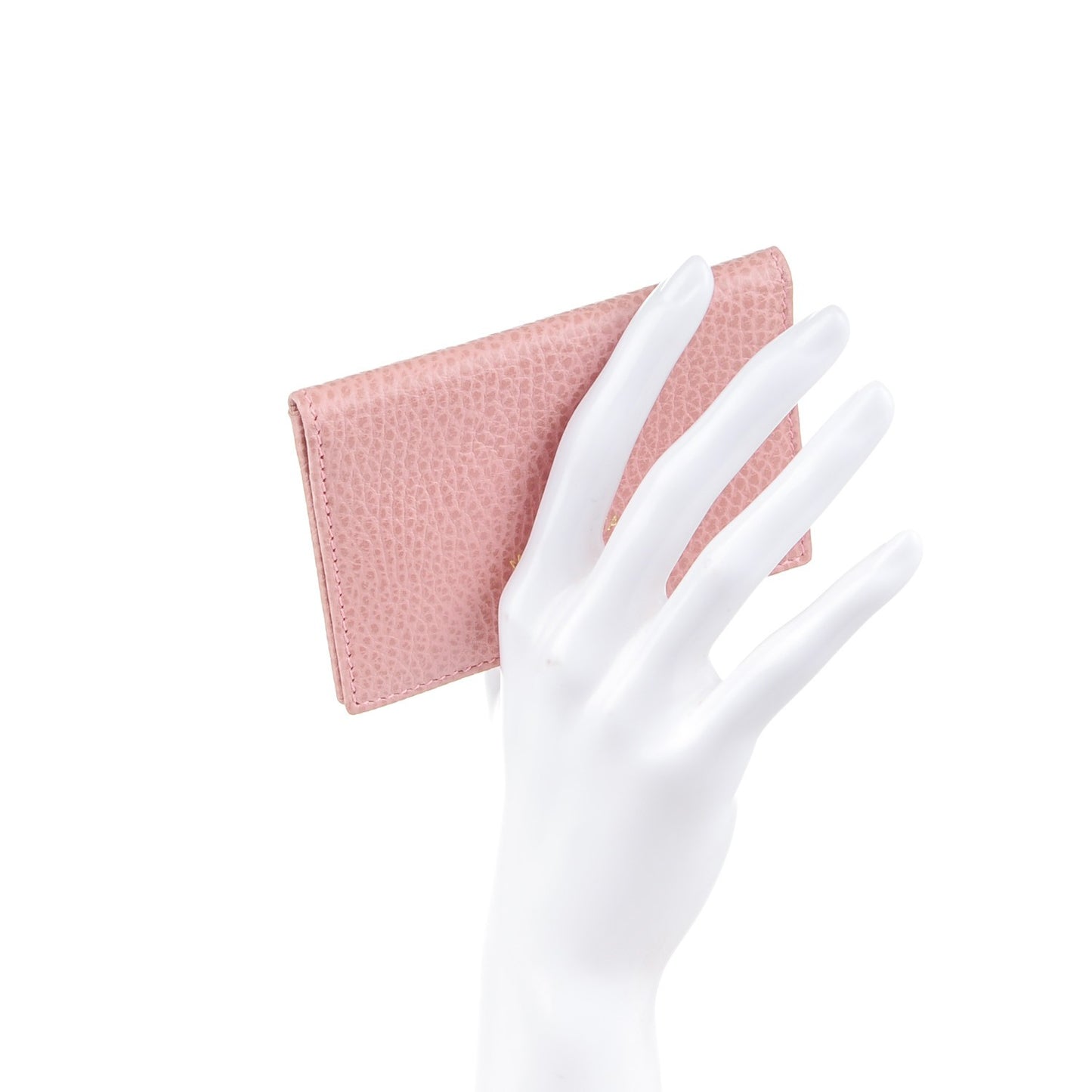Dollar Calfskin Swing Train Pass Card Case Soft Pink