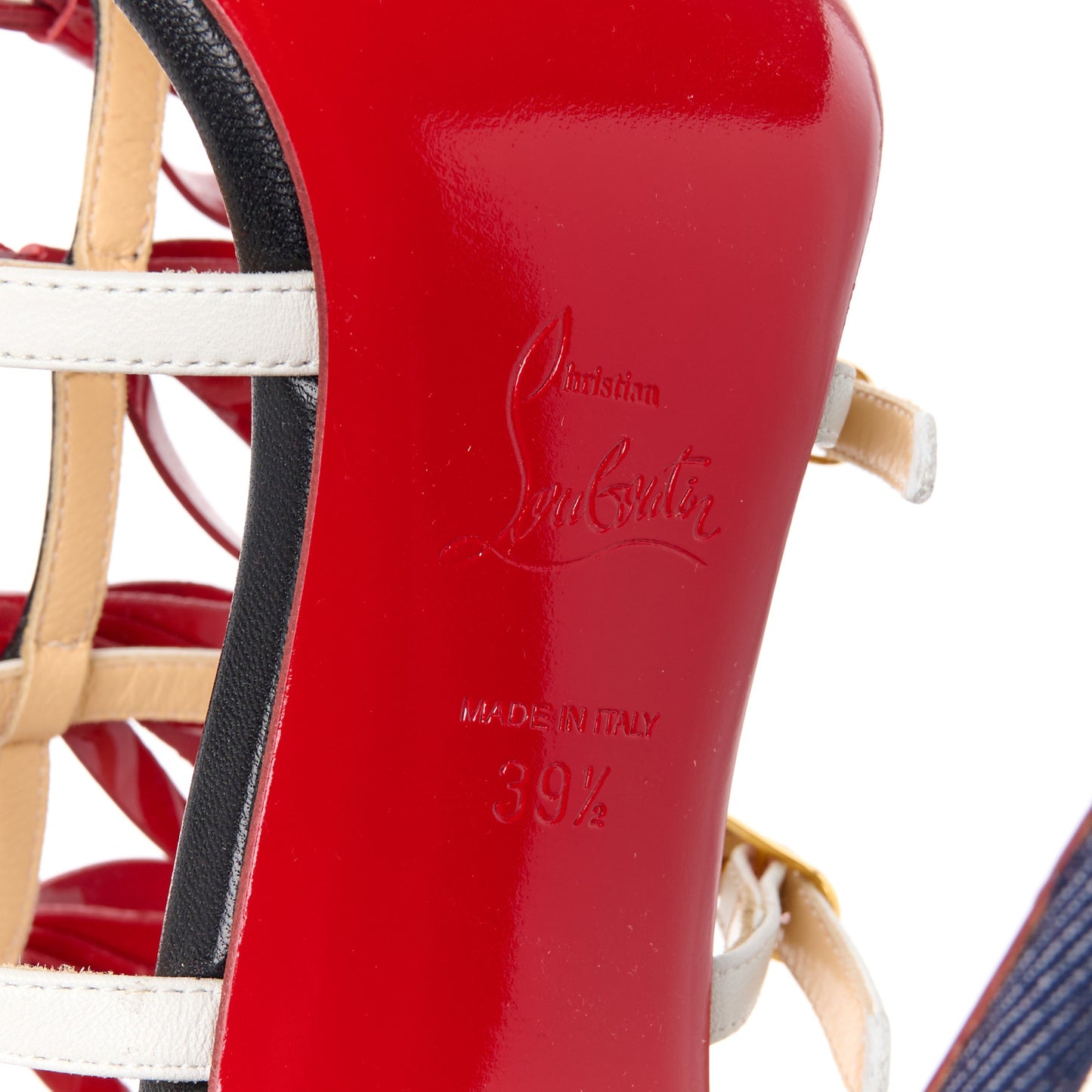 Patent Shiny Nappa Denim Girlistrappy 100 Sandals 39.5 Multicolor