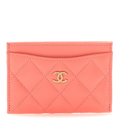 Chanel Caviar Quilted Card Holder Light Orange 1 of 10