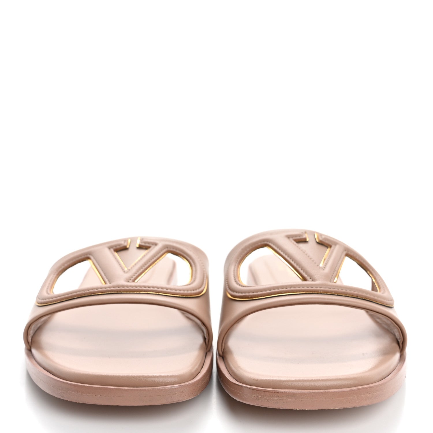 Valentino Garavani Vlogo Flat Slide Sandals 38.5 Rose Canelle 3 of 10
