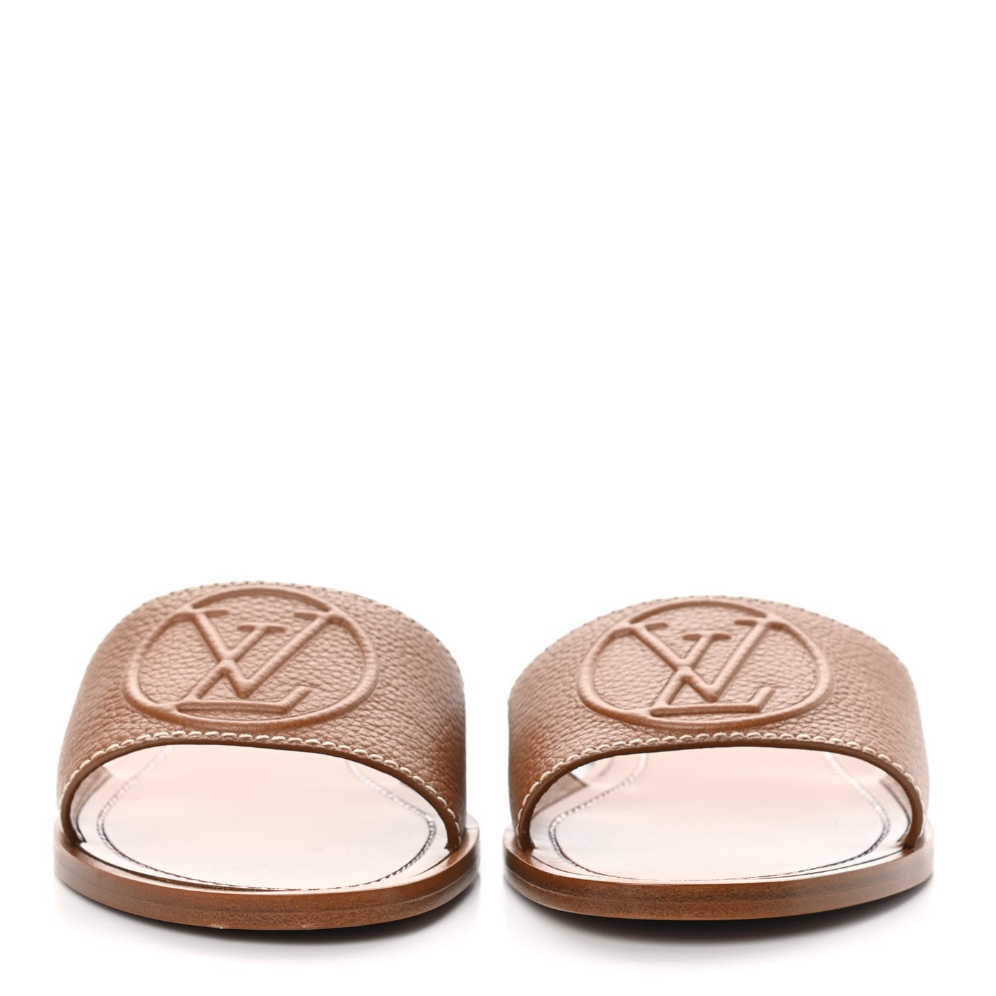 Calfskin Lock It Flat Mule 37.5 Cognac