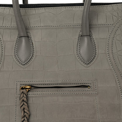 Celine Crocodile Embossed Nubuck Large Phantom Luggage Grey 8 of 10