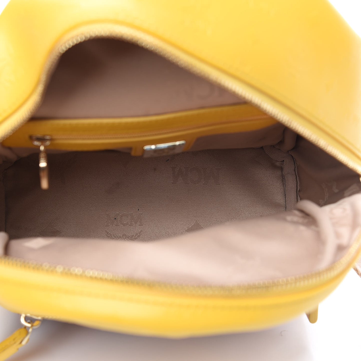 Coated Canvas Diamond Print Mini Backpack Yellow