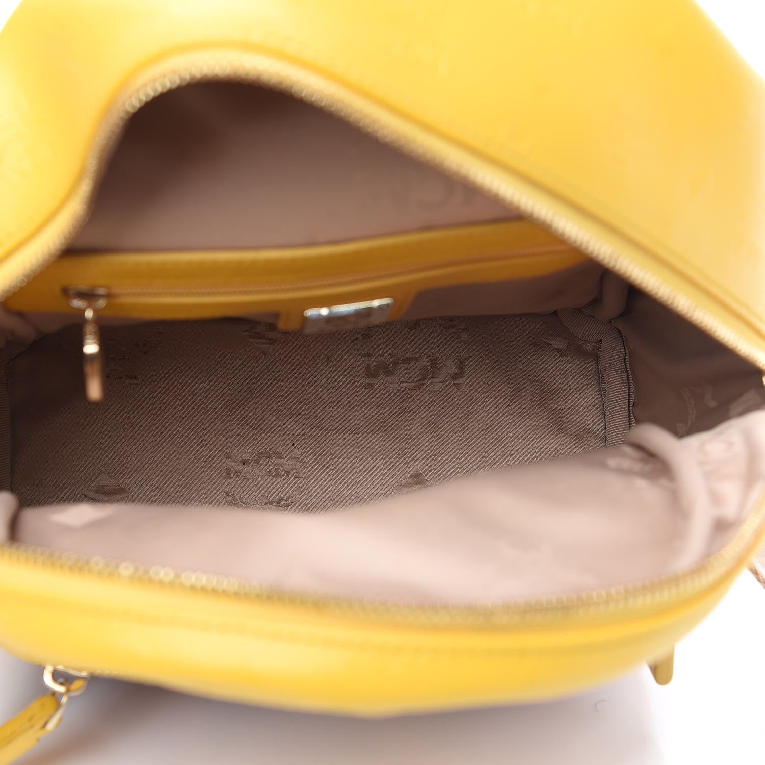 MCM Coated Canvas Diamond Print Mini Backpack Yellow 4 of 11