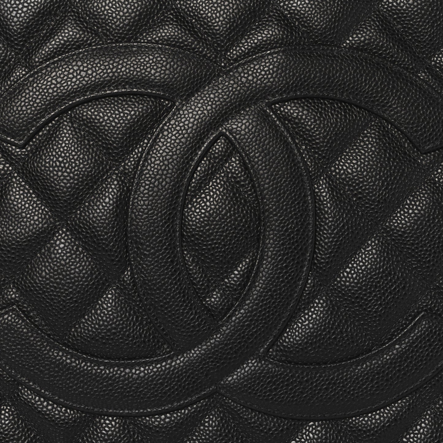 Caviar Quilted Medallion Tote Black