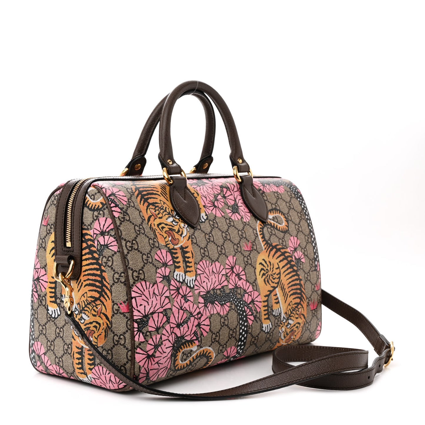 GG Supreme Monogram Bengal Medium Boston Beige PInk