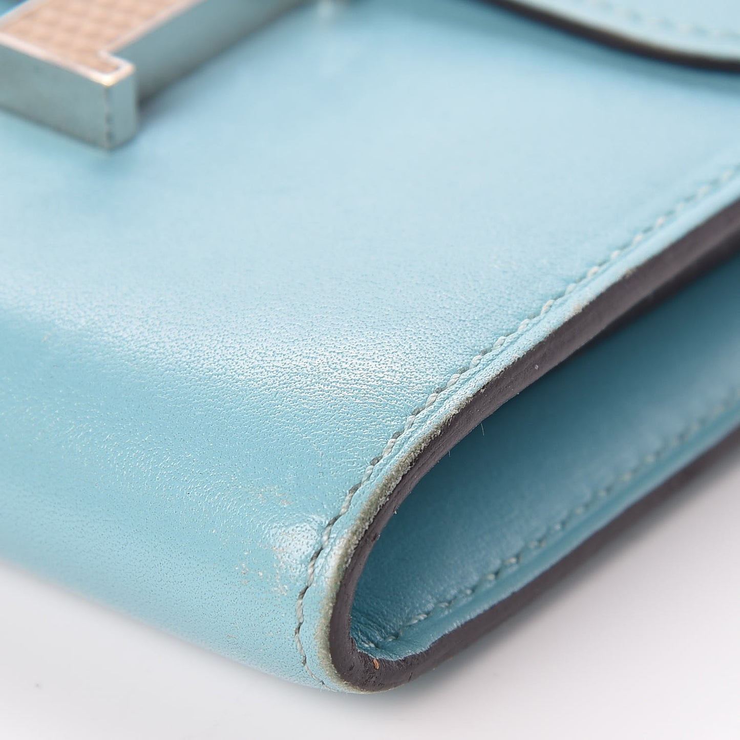 Tadelakt Lizard Constance Short Wallet Bleu Atoll Ficelle