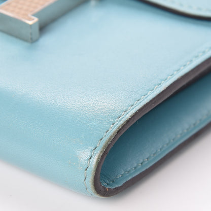 Hermes Tadelakt Lizard Constance Short Wallet Bleu Atoll Ficelle 9 of 11