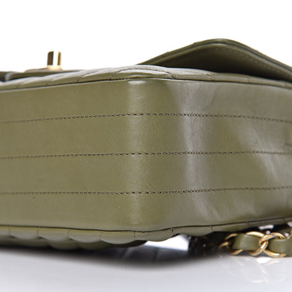 Chanel Calfskin Chevron Quilted Mini Rectangular Flap Khaki 8 of 10