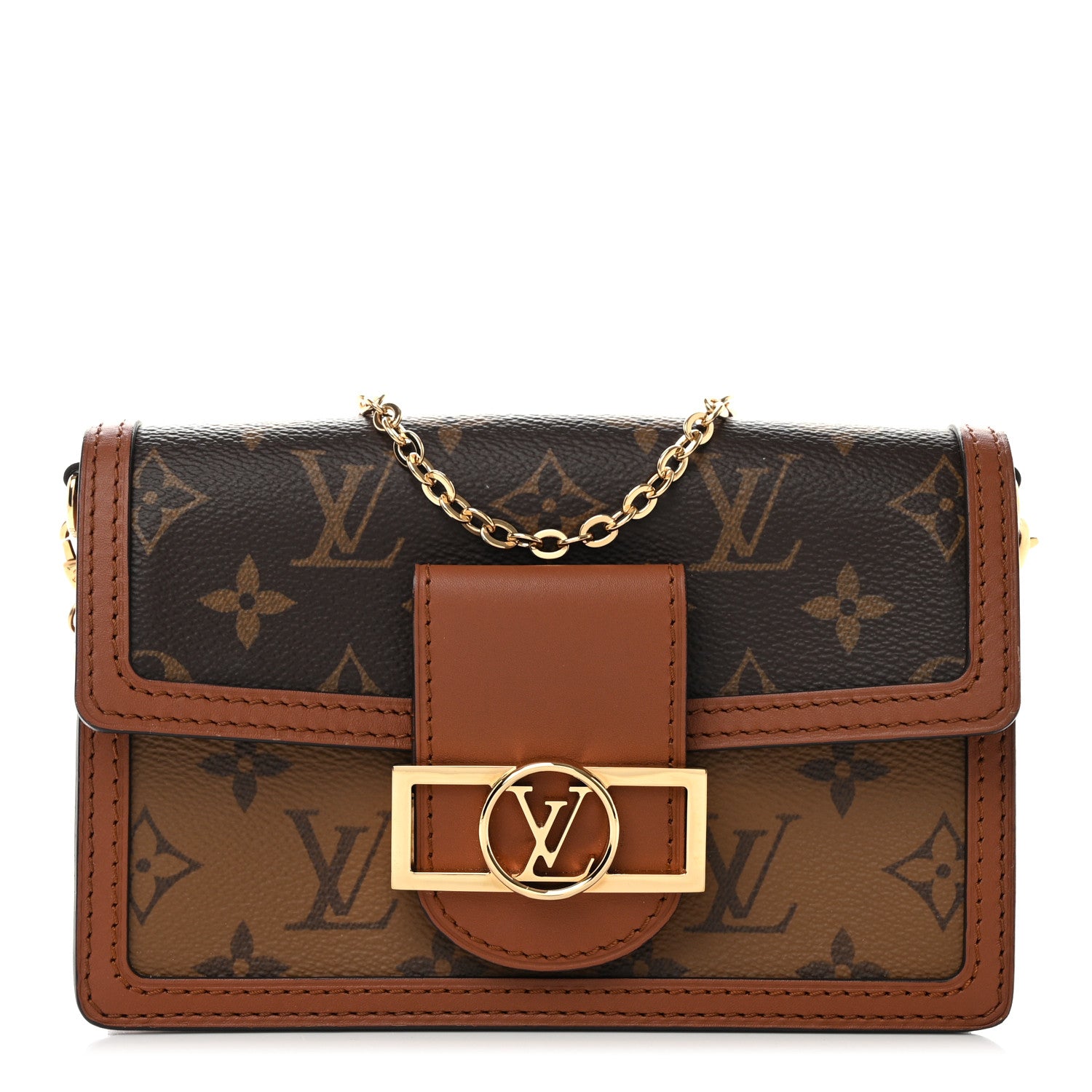 Louis Vuitton Reverse Monogram Dauphine Chain Wallet 1 of 11