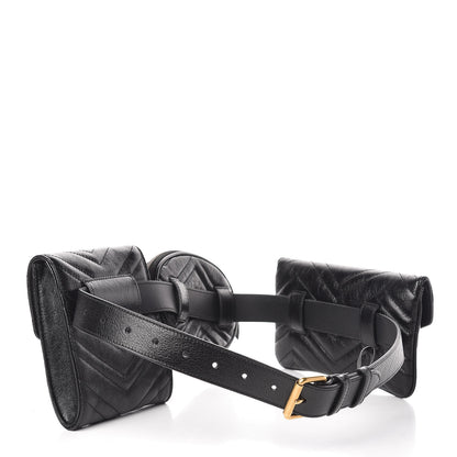 Gucci Calfskin Matelasse GG Marmont 2.0 Multi Belt Bag 85 34 Black 2 of 15