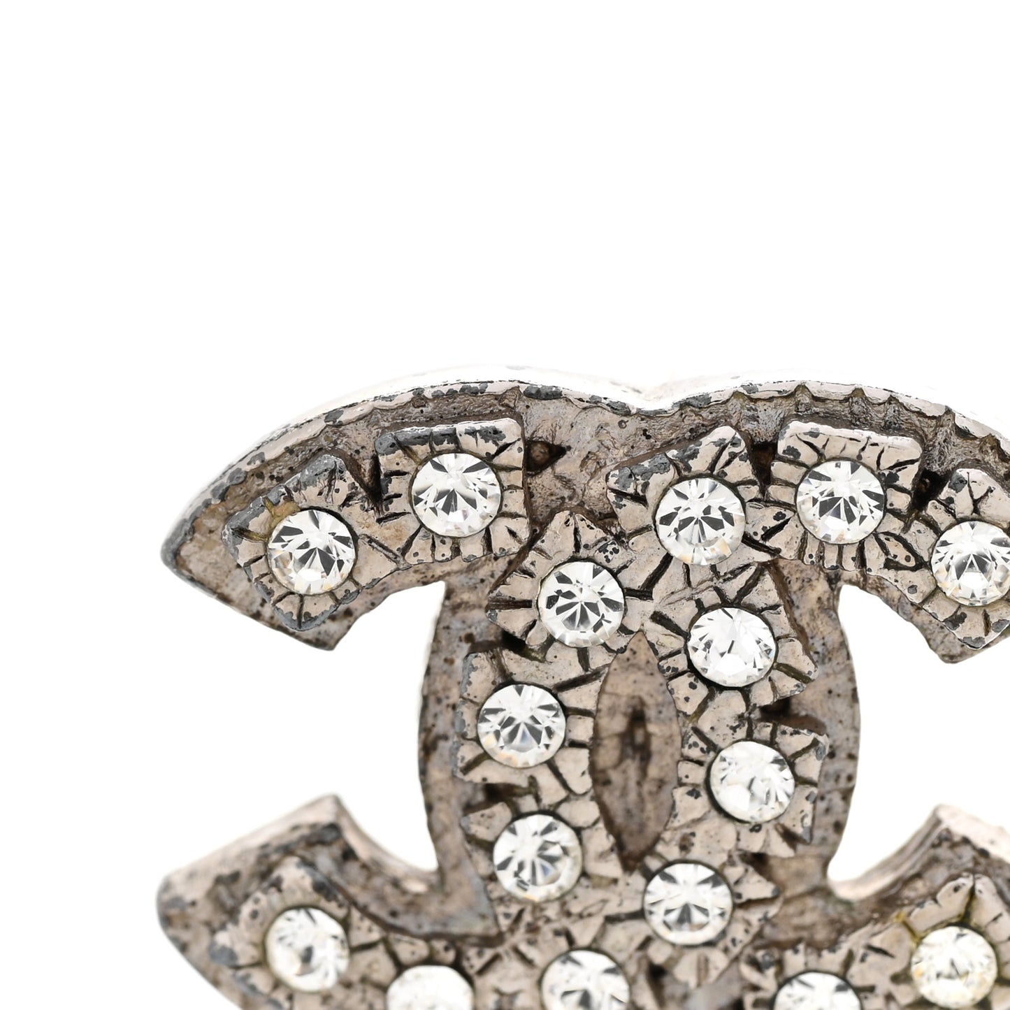 Crystal CC Earrings Silver