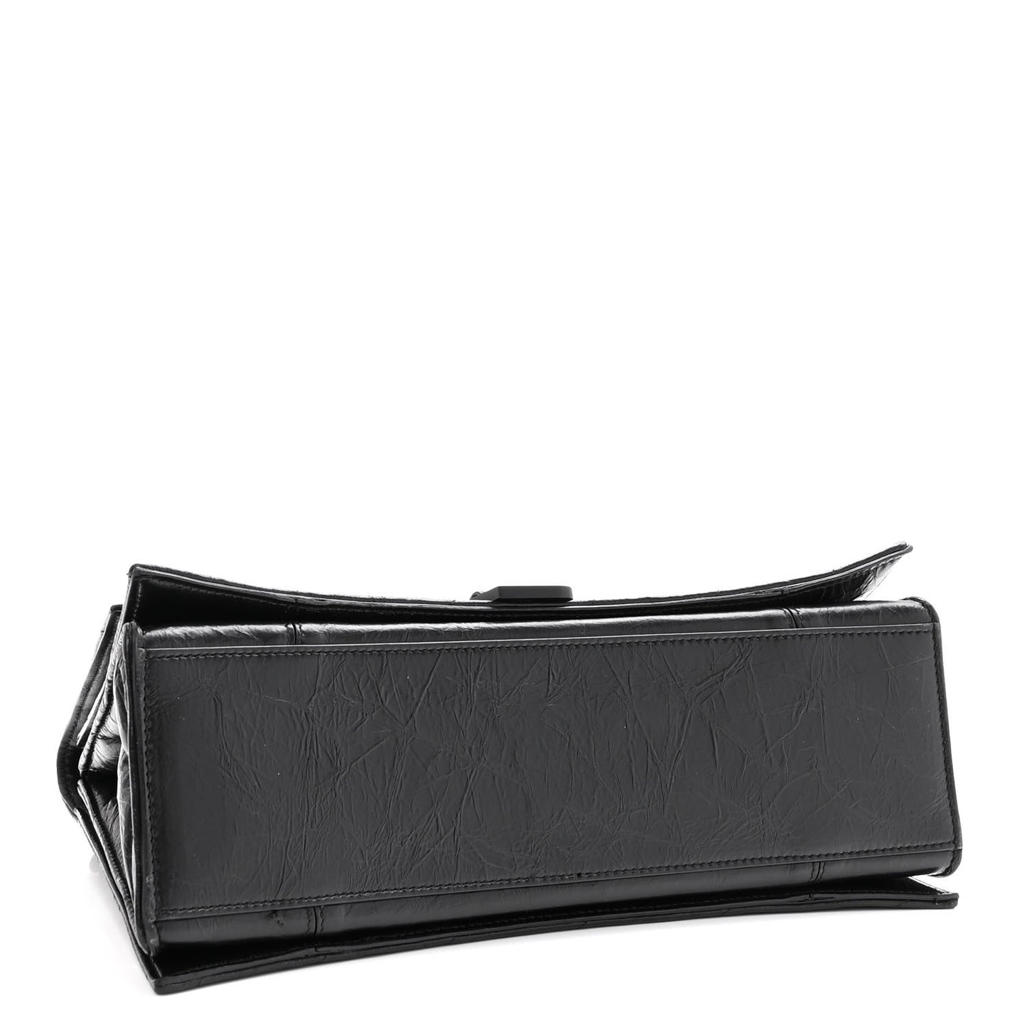 Crushed Calfskin Quilted Matte Black Hardware Medium Crush Chain Bag Black