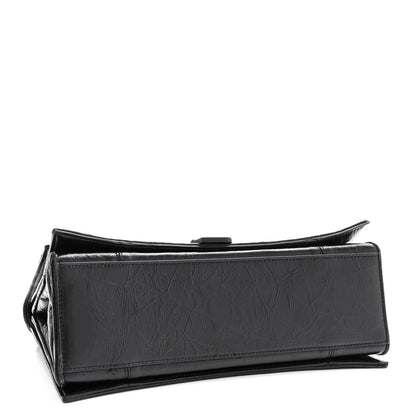 Balenciaga Crushed Calfskin Quilted Matte Black Hardware Medium Crush Chain Bag Black 4 of 9
