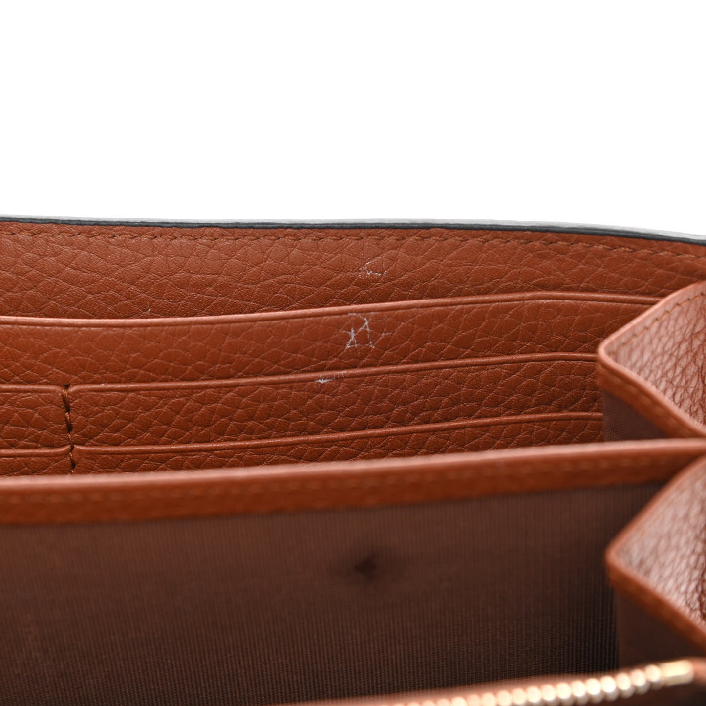 Pebbled Calfskin Rockstud Envelope Wallet on Chain Bright Cognac