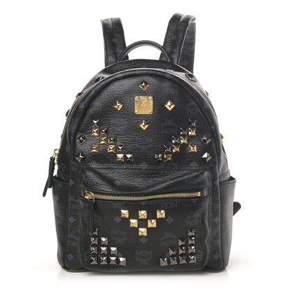 MCM Visetos Studded Small Stark M Backpack Black 1 of 4