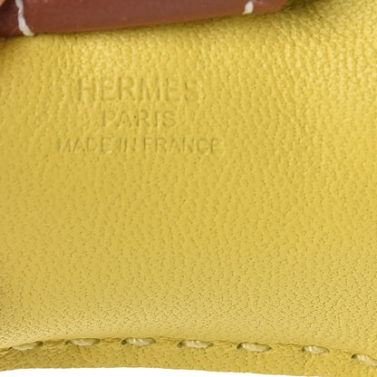 Hermes Milo Lambskin Grigri Rodeo Horse Bag Charm PM Lime Menthe Fauve 3 of 4