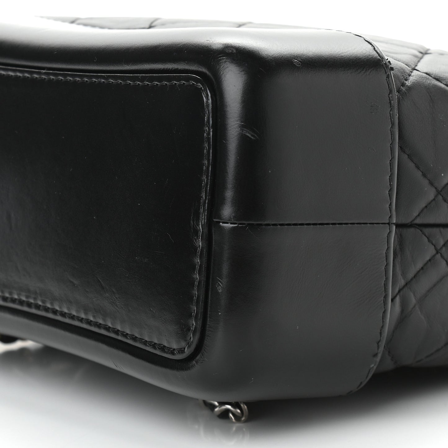 Aged Calfskin Quilted Small Gabrielle Backpack Black