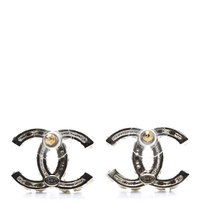 Chanel Crystal Pearl CC Dazzling Domino Earrings Gold 4 of 5