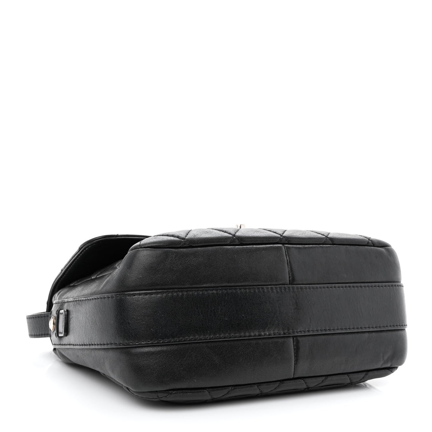 Lambskin Quilted Messenger Bag Black