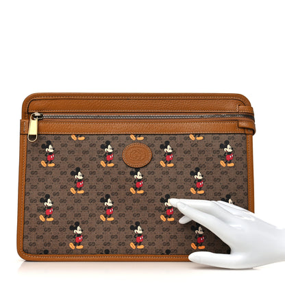 Gucci X DISNEY Mini Vintage GG Supreme Monogram Mickey Mouse Documents Holder Beige Vintage Sun Oil 2 of 6