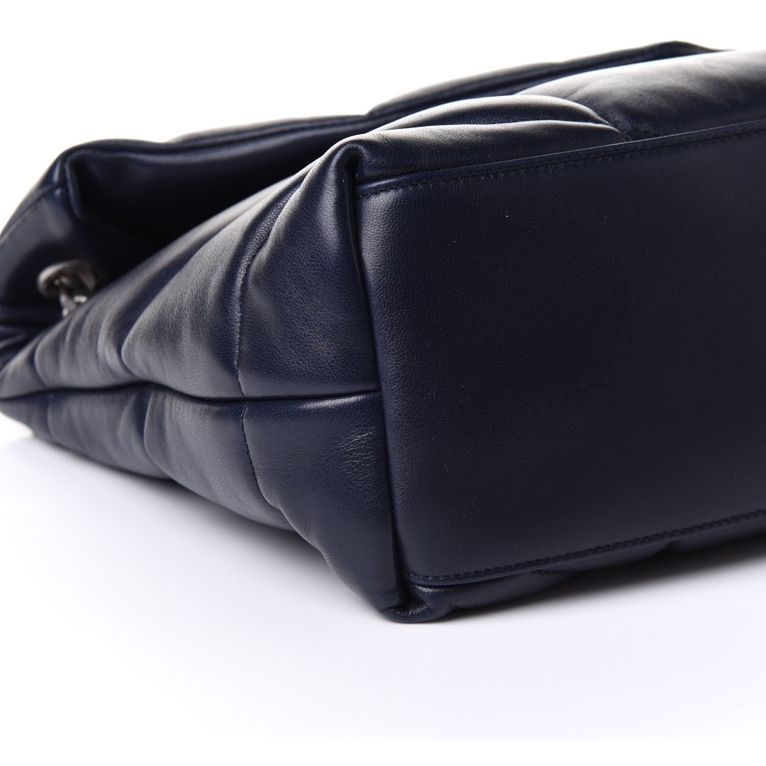 Saint Laurent Lambskin Quilted Medium Loulou Puffer Monogram Chain Satchel Black 5 of 10
