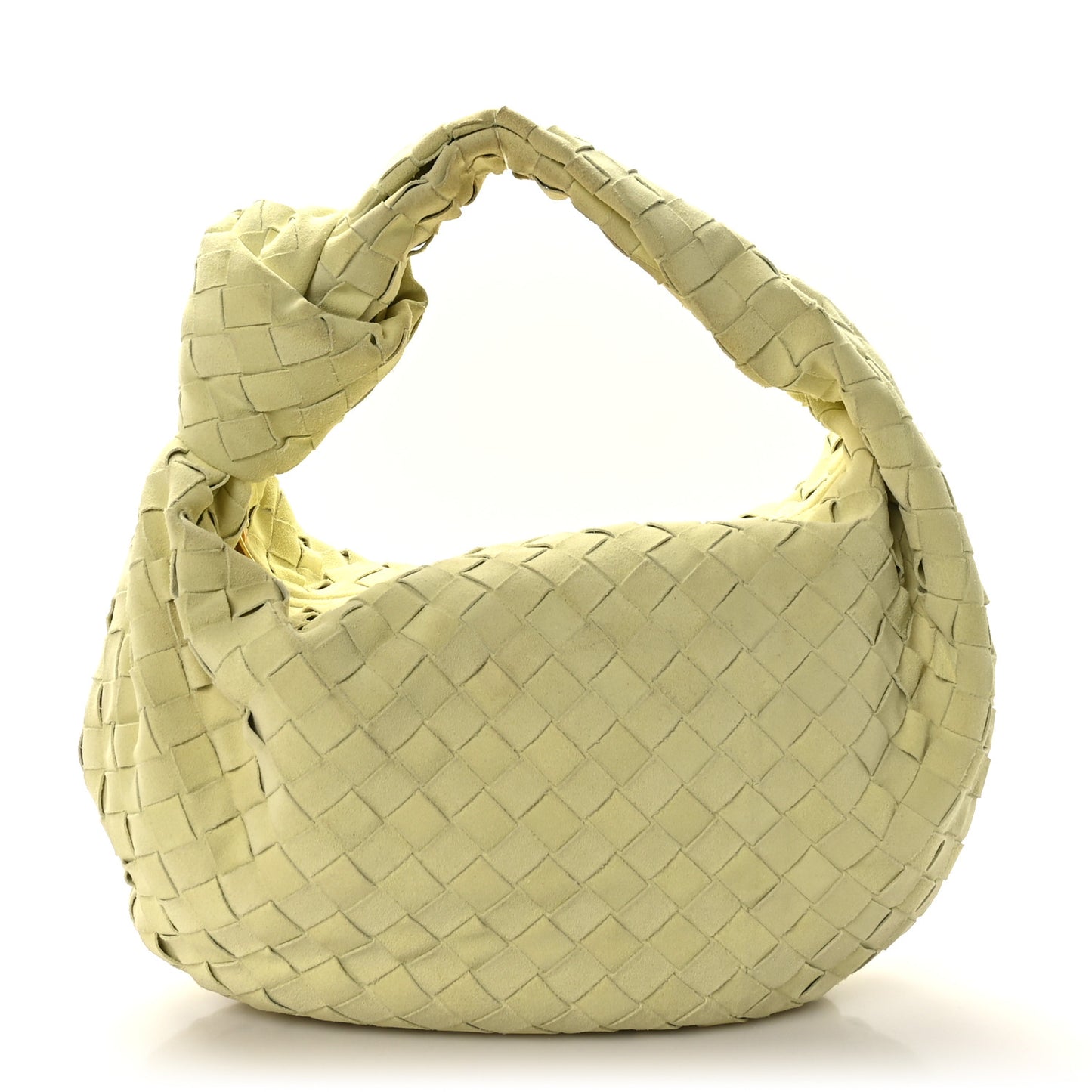 Suede Calfskin Intrecciato Teen Jodie Hobo Lemon Wash