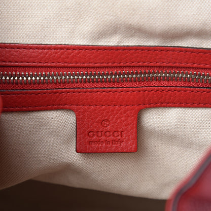 Gucci Pebbled Calfskin Small Soho Drawstring Backpack Tabasco Red 6 of 9