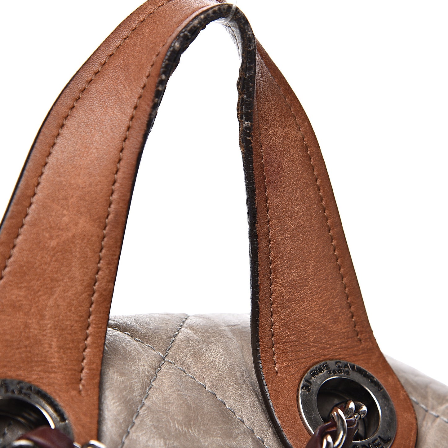 Iridescent Calfskin Quilted In The Mix Backpack Grey
