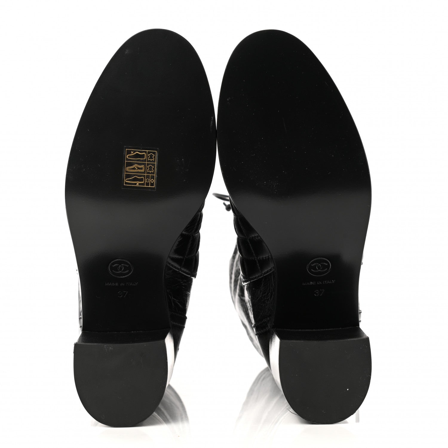 Chanel Crumpled Calfskin Quilted Cap Toe Short Boots 37 Black 5 of 8